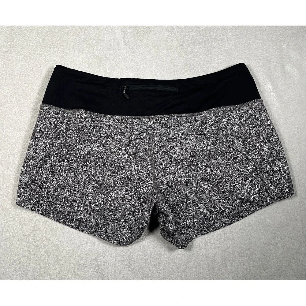 Lululemon Run Times Short Size 8 Sea Spray Alpine White Dark Chrome‎ Swift Ultra